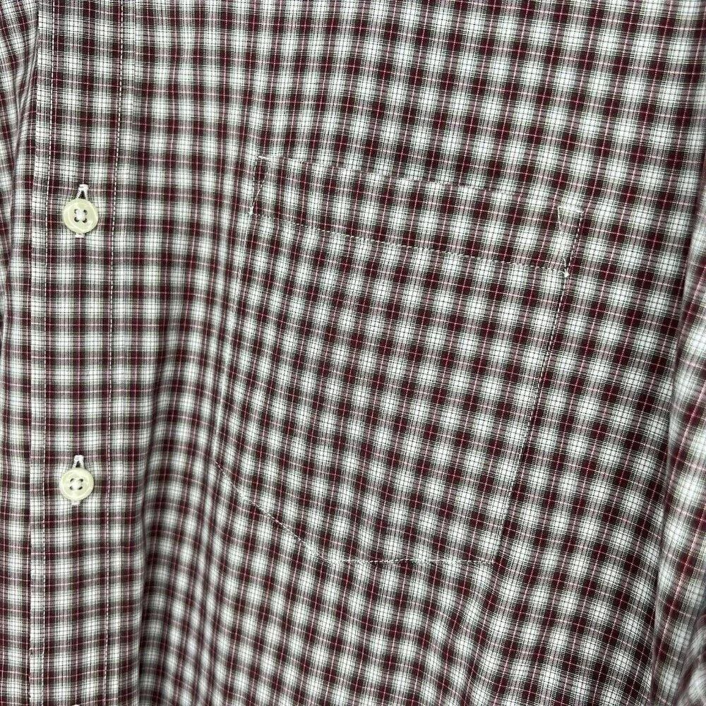 J Crew Shirtings Plaid Red Green White Sz XL